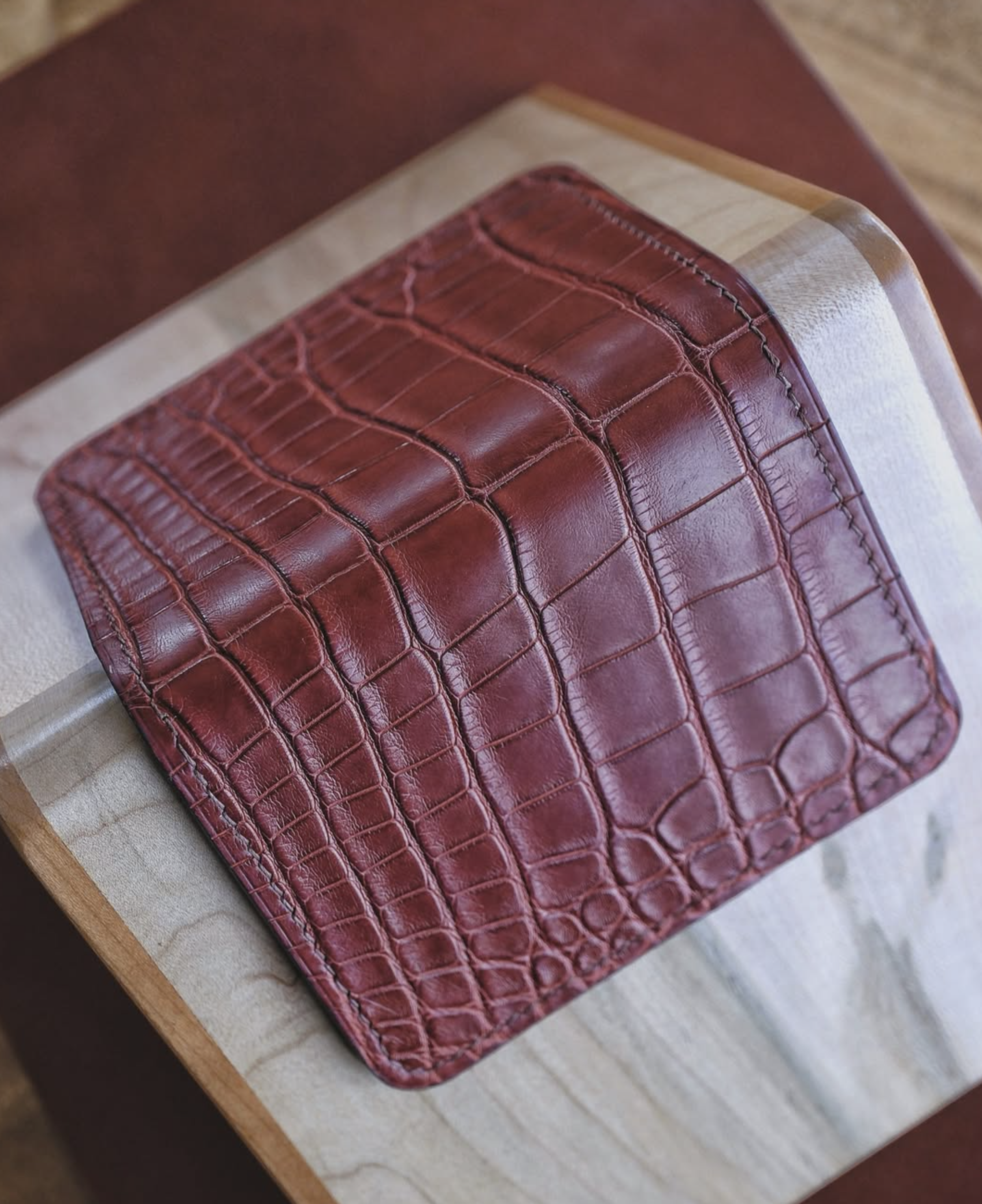 Crocodile leather wallet